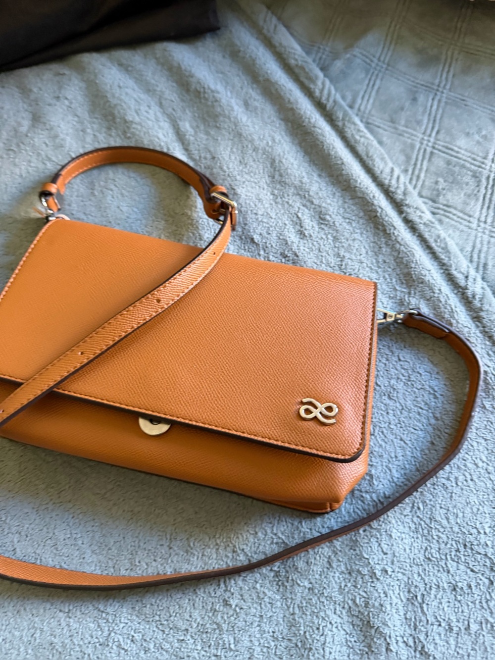 Women's Cognac Crossbody Bag with Top Handle